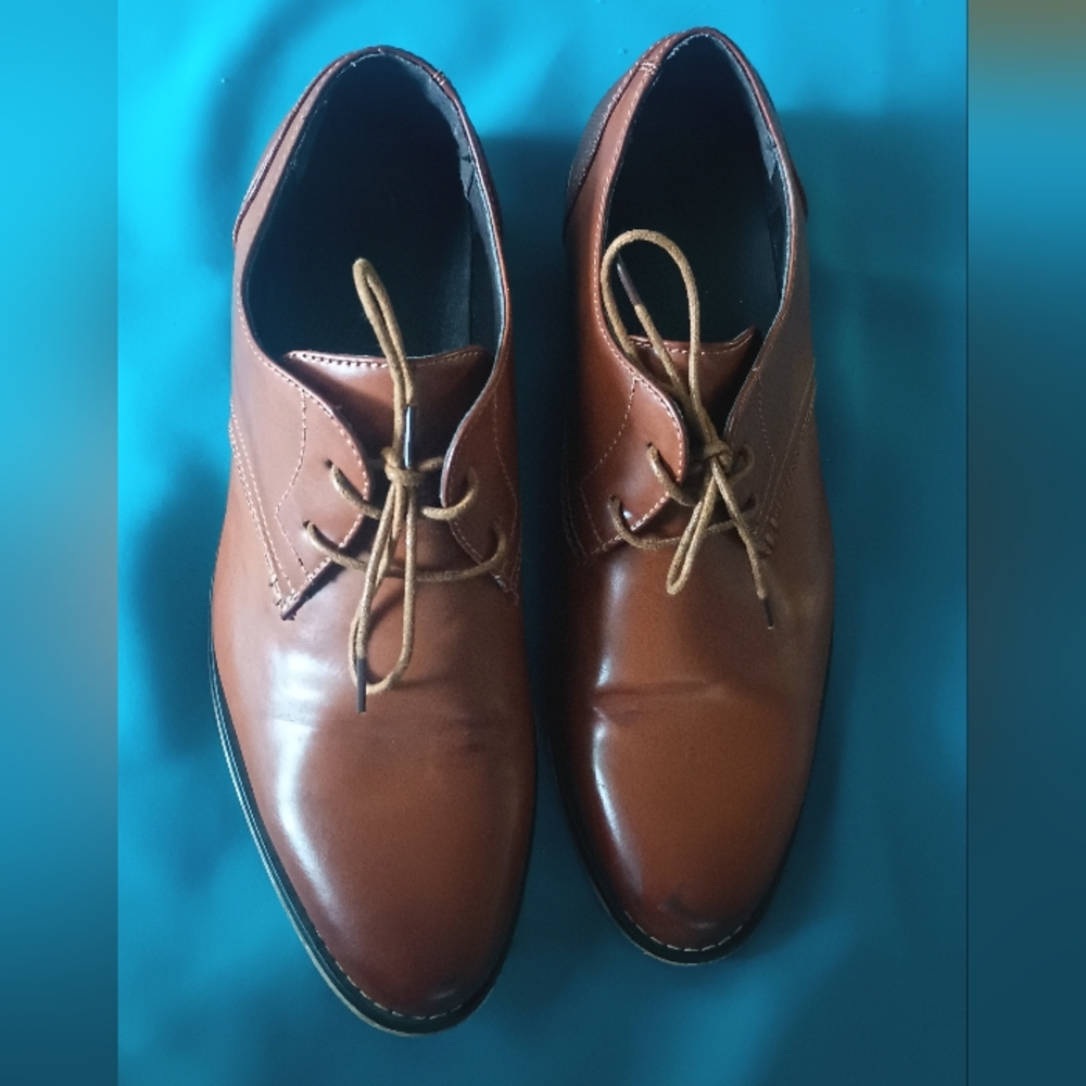Colgo Oxford Shoes Men's, Lace Up Classic Leather Dress Size 12 Brown Pre-owned
